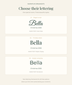 Choose a font: 01 Great Vibes, 02 Playfair Display, 03 Montserrat. All years use Montserrat.